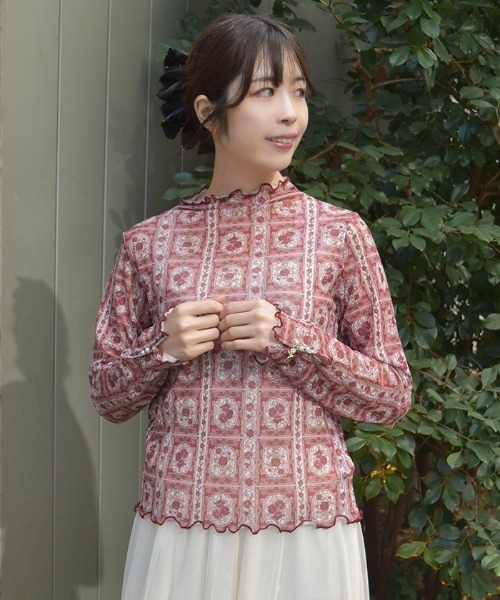 axes femme（アクシーズ ファム） tシャツ 総柄アソートシアーインナー