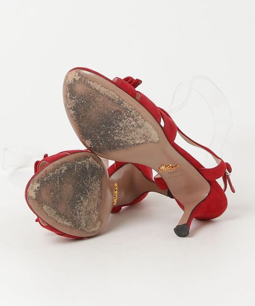 PRADA（プラダ） ヒールサンダル 36.5 レッド レディース : ZOZOTOWN