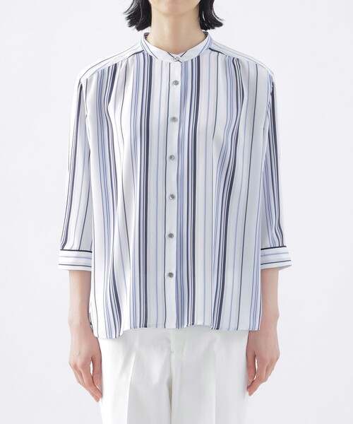 「TRANS WORK」 7分袖ブラウス 38 グリーン レディース_画像5