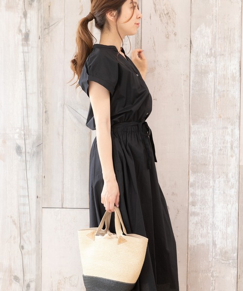 「PREFERIR」 半袖ワンピース MEDIUM ボルドー レディース_画像3