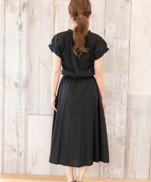 「PREFERIR」 半袖ワンピース MEDIUM ボルドー レディース_画像4