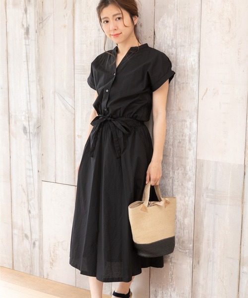 「PREFERIR」 半袖ワンピース MEDIUM ボルドー レディース_画像6