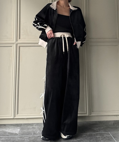 「JUNOAH」 セットアップジャージ X-LARGE チャコール レディース_画像3