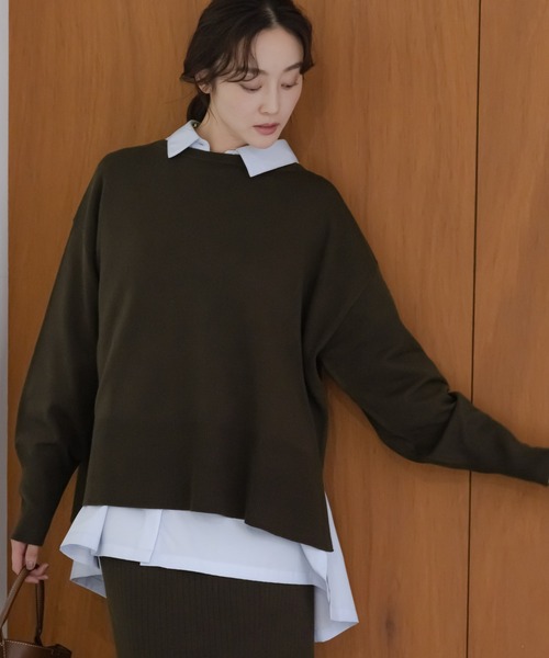 「Elura」 長袖ニット MEDIUM グリーン レディース_画像3