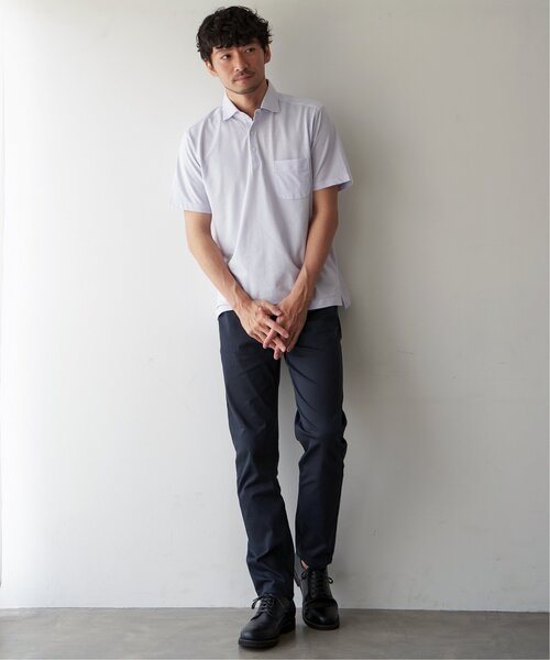 「IKKA LOUNGE」 半袖ポロシャツ L ネイビー メンズ_画像5