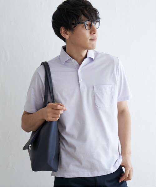 「IKKA LOUNGE」 半袖ポロシャツ L ネイビー メンズ_画像9