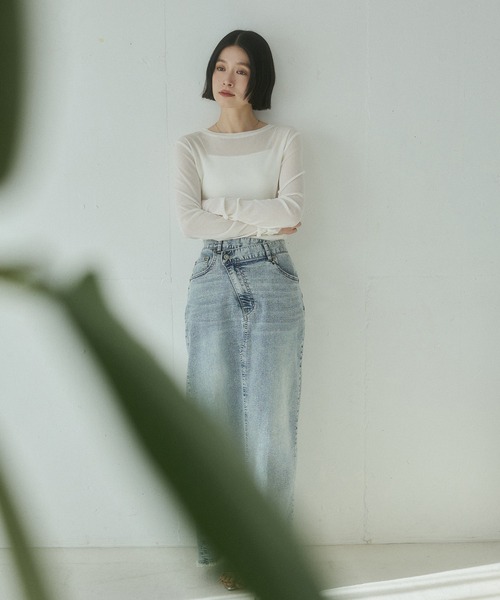 hunch（ハンチ） tシャツ パワーネット フロッキードット シアー