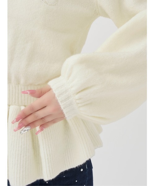 Darich（ダーリッチ） ニット セーター ぺプラムVネックニットトップス
