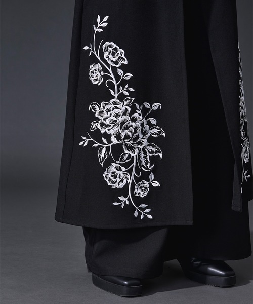 Ellno Loset（エルノロゼット） スラックス フラワー刺繍ラップワイド