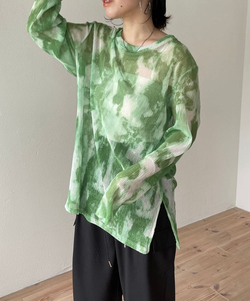 「wee9s」 長袖カットソー FREE グリーン レディース_画像2