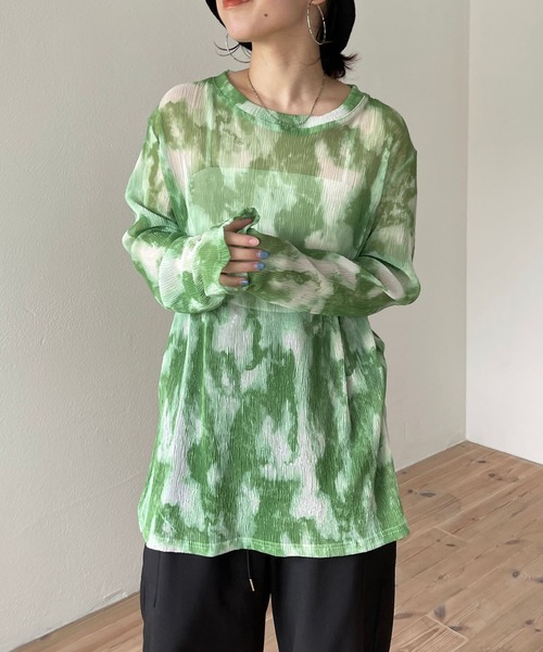 「wee9s」 長袖カットソー FREE グリーン レディース_画像5