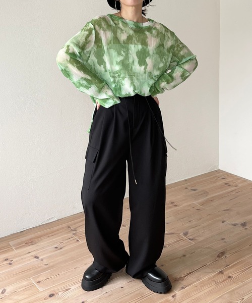 「wee9s」 長袖カットソー FREE グリーン レディース_画像7