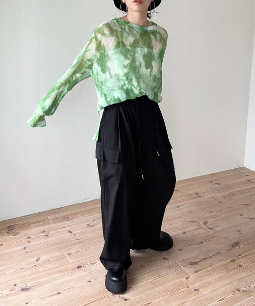 「wee9s」 長袖カットソー FREE グリーン レディース_画像8