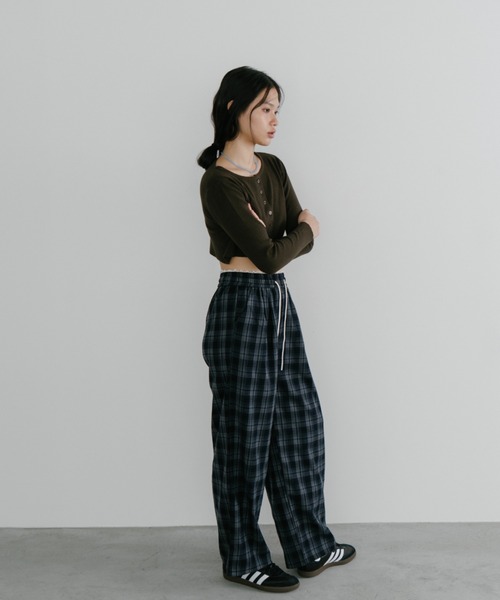 「duei」 イージーパンツ FREE ブラウン レディース_画像5