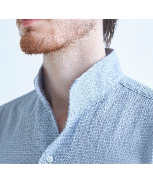 MEN'S BIGI（メンズビギ） シャツ 半袖 ストレッチサッカー七分袖