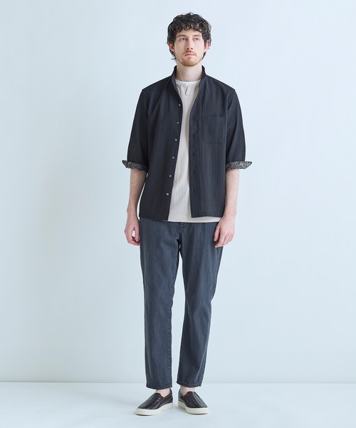 MEN'S BIGI（メンズビギ） シャツ 半袖 ストレッチサッカー七分袖