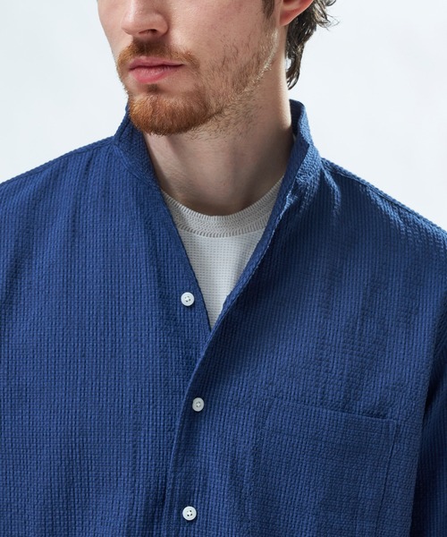 MEN'S BIGI（メンズビギ） シャツ 半袖 ストレッチサッカー七分袖