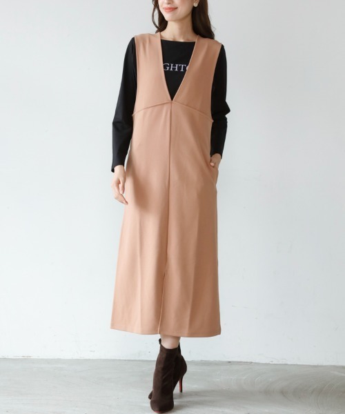 「M.deux」 サロペットスカート MEDIUM ベージュ レディース_画像4