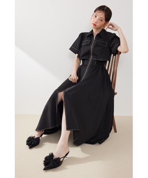 【新品】rienda バストフレアワンピース　M 最終値下 rienda（リエンダ） ワンピース 「伝説のバズりワンピ」バストフレア