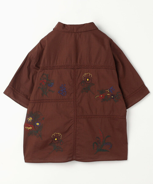 ブラウス シャツ インド パッチワーク刺繍シャツ レディースの画像