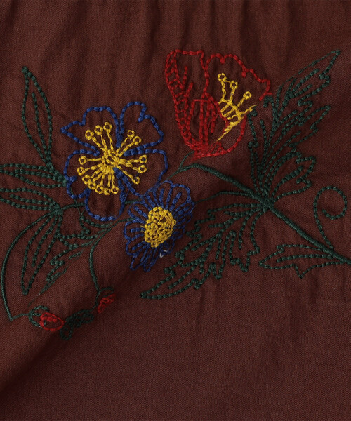 ブラウス シャツ インド パッチワーク刺繍シャツ レディースの画像