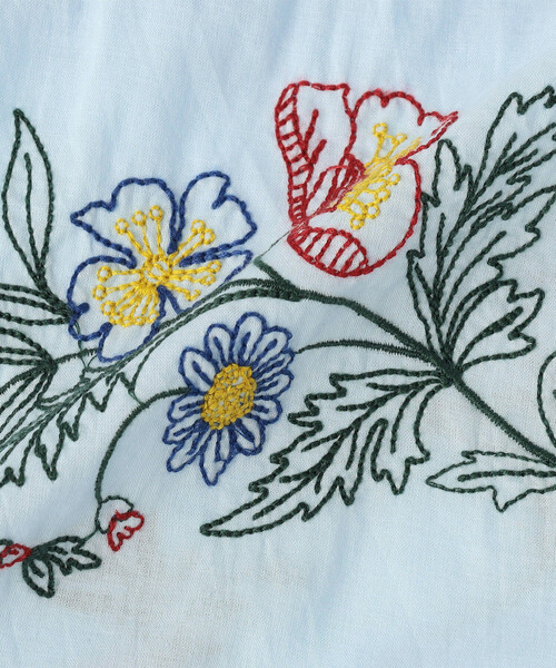 ブラウス シャツ インド パッチワーク刺繍シャツ レディースの画像