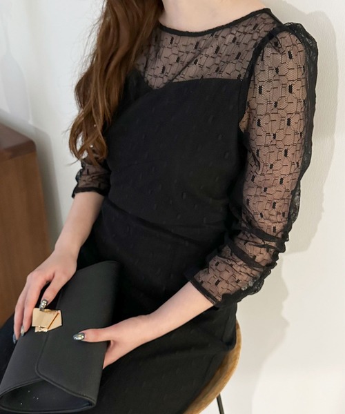 「Dorry Doll」 7分袖ワンピース MEDIUM カーキ レディースの画像
