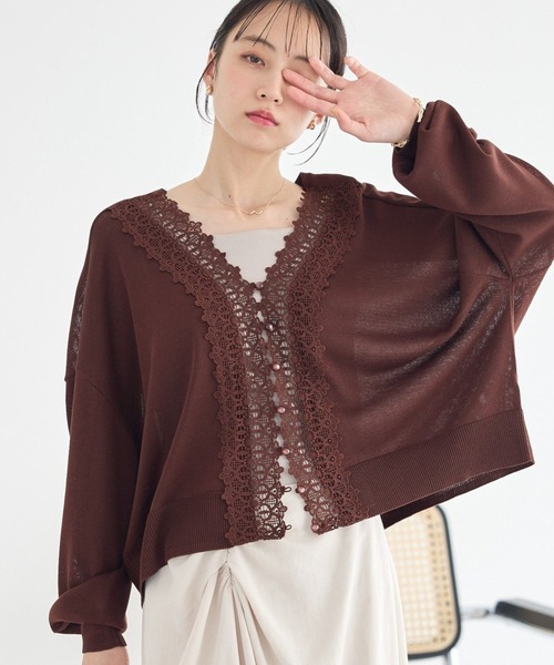 コトラ　新品　earthmusic&amp;ecology　カーディガン　他4点 ≪USED≫プリーツレイヤーケーブルニットカーディガン/earth