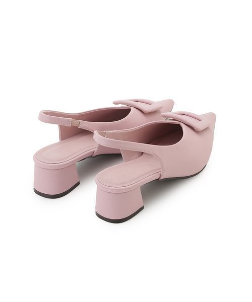 パンプス ミュール バックル付きスリングパンプスの画像
