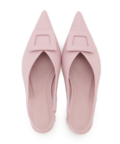 パンプス ミュール バックル付きスリングパンプスの画像
