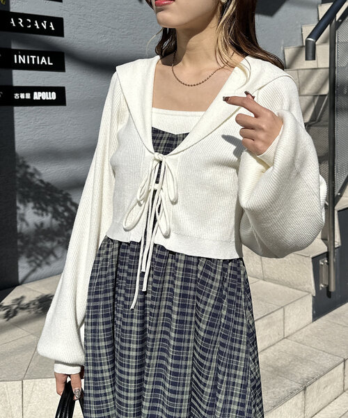 「w closet」 ニットアンサンブル FREE ブルー レディース_画像3
