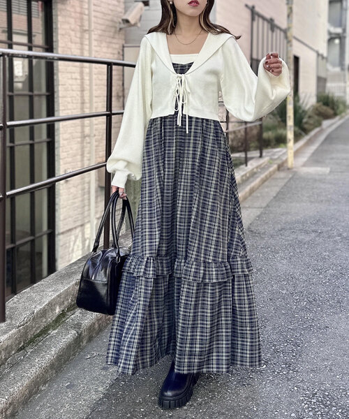 「w closet」 ニットアンサンブル FREE ブルー レディース_画像5