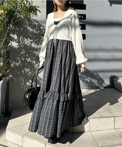 「w closet」 ニットアンサンブル FREE ブルー レディース_画像6