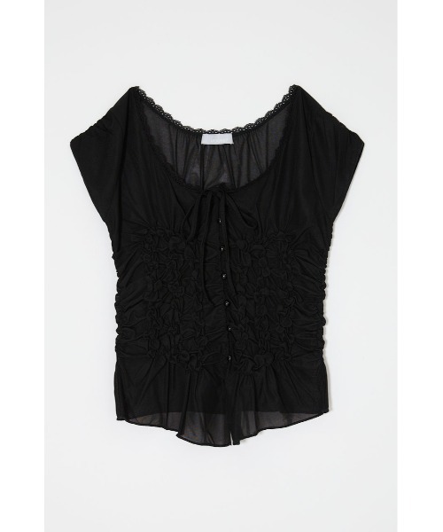 MOUSSY（マウジー） tシャツ 半袖 RANDOM SHIRRING トップス 