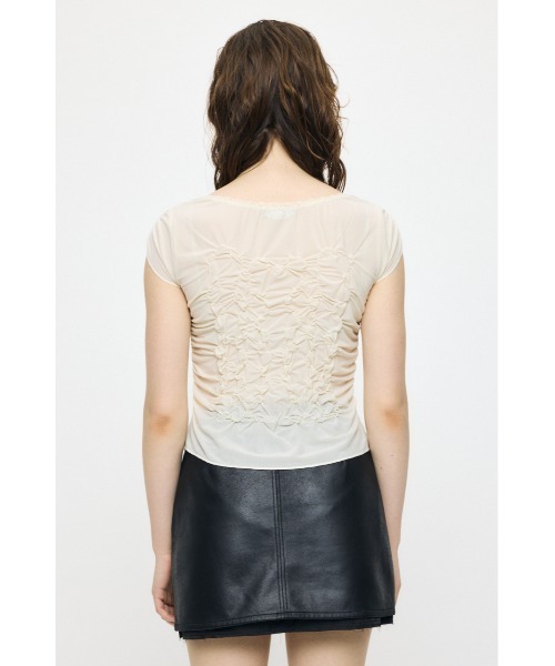 MOUSSY（マウジー） tシャツ 半袖 RANDOM SHIRRING トップス