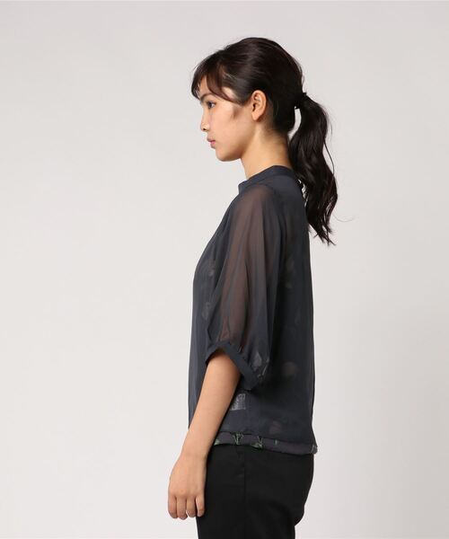 「AIMER」 半袖ブラウス 9号 グレー レディース_画像2