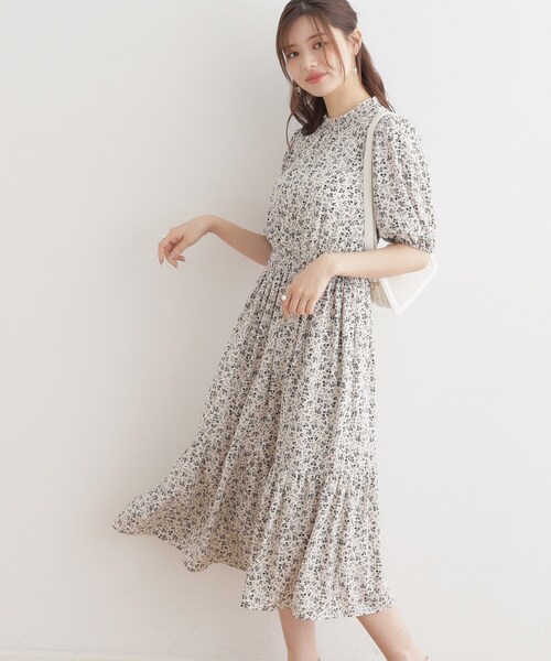 「couture brooch」 半袖ワンピース 36 ベージュ レディース_画像6