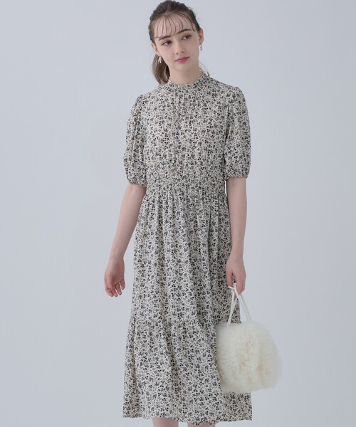 「couture brooch」 半袖ワンピース 36 ベージュ レディース_画像8