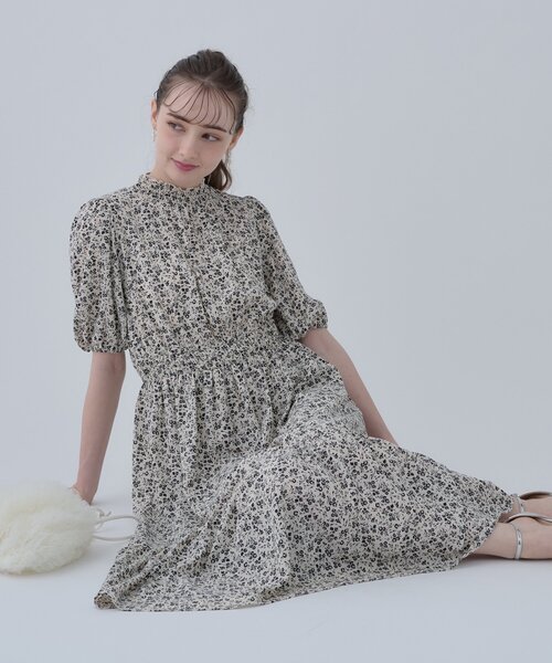 「couture brooch」 半袖ワンピース 36 ベージュ レディース_画像9