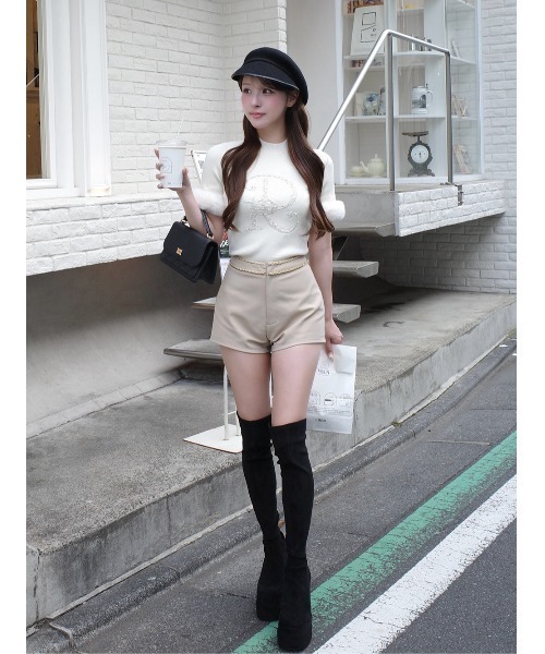 ♡ ダーリッチ Darich ♡ 美シルエットストレッチニーハイブーツ ベージュ Darich（ダーリッチ） ブーツ 美シルエットストレッチニーハイブーツ