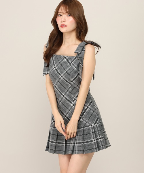 ワンピース 2WAYチェックコンパクトミニワンピース　1079883 | Heather