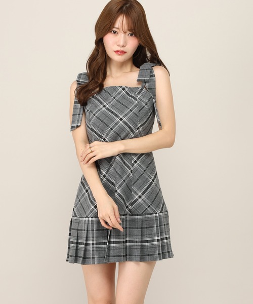 ワンピース 2WAYチェックコンパクトミニワンピース　1079883 | Heather | 04