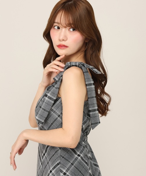 ワンピース 2WAYチェックコンパクトミニワンピース　1079883 | Heather | 10