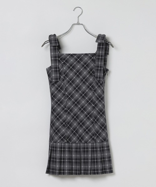 ワンピース 2WAYチェックコンパクトミニワンピース　1079883 | Heather | 23