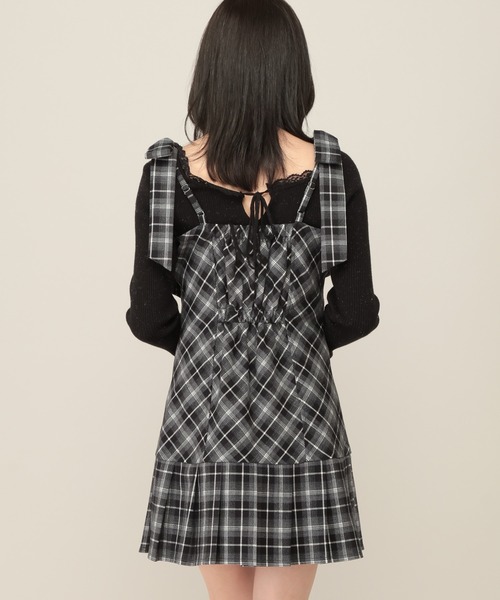 ワンピース 2WAYチェックコンパクトミニワンピース　1079883 | Heather | 13