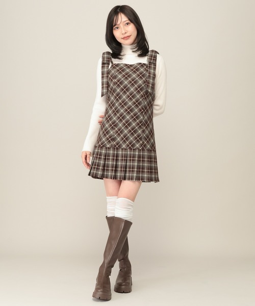 ワンピース 2WAYチェックコンパクトミニワンピース　1079883 | Heather | 20