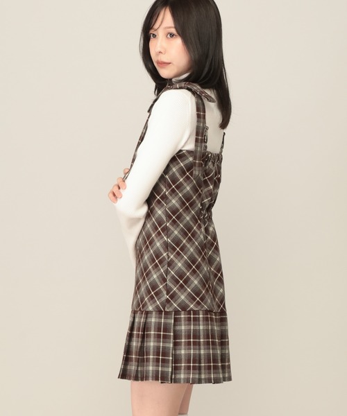 ワンピース 2WAYチェックコンパクトミニワンピース　1079883 | Heather | 19