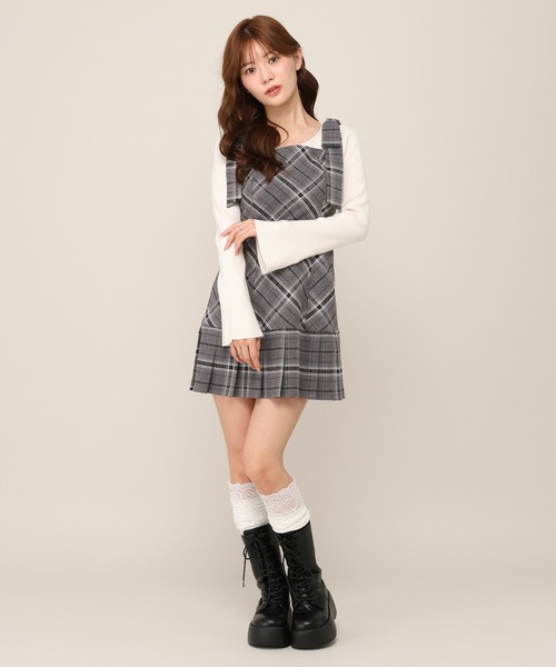 ワンピース 2WAYチェックコンパクトミニワンピース　1079883 | Heather | 06