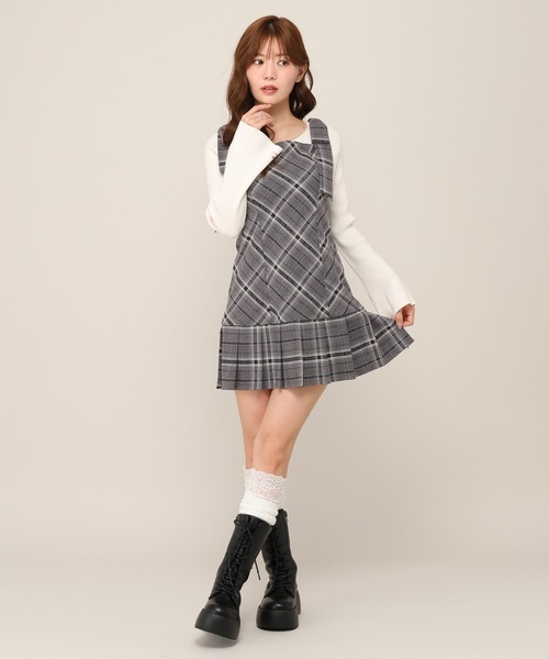 ワンピース 2WAYチェックコンパクトミニワンピース　1079883 | Heather | 07