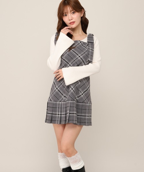 ワンピース 2WAYチェックコンパクトミニワンピース　1079883 | Heather | 04